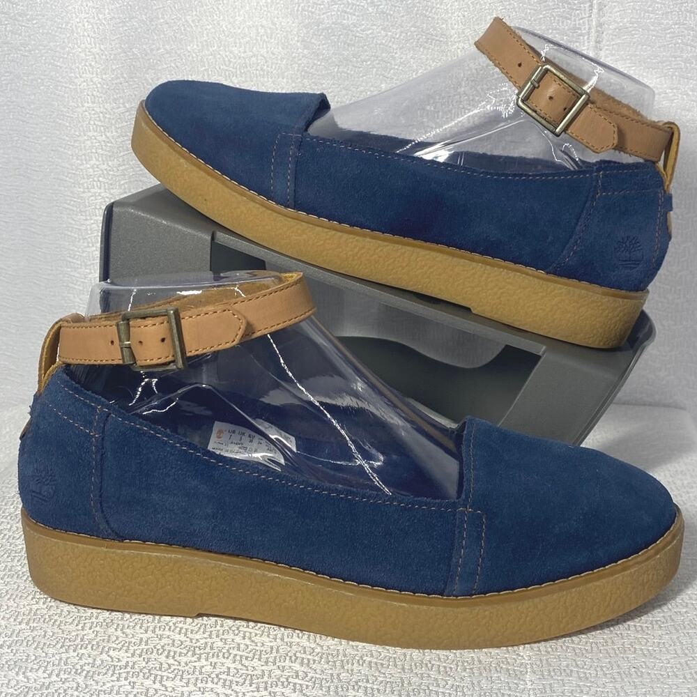 TIMBERLAND PAXTON HILL Blue Suede Ankle Strap Sandals women sz 7